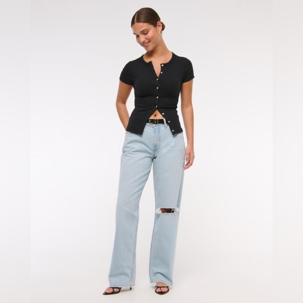 Abercrombie & Fitch Curve Love Low Rise Baggy Jean